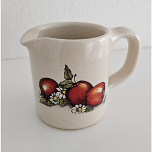 Vintage 70's Shakers and Thangs Pottery Apple Vase & Creamer